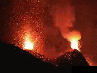 lava fountains erupt